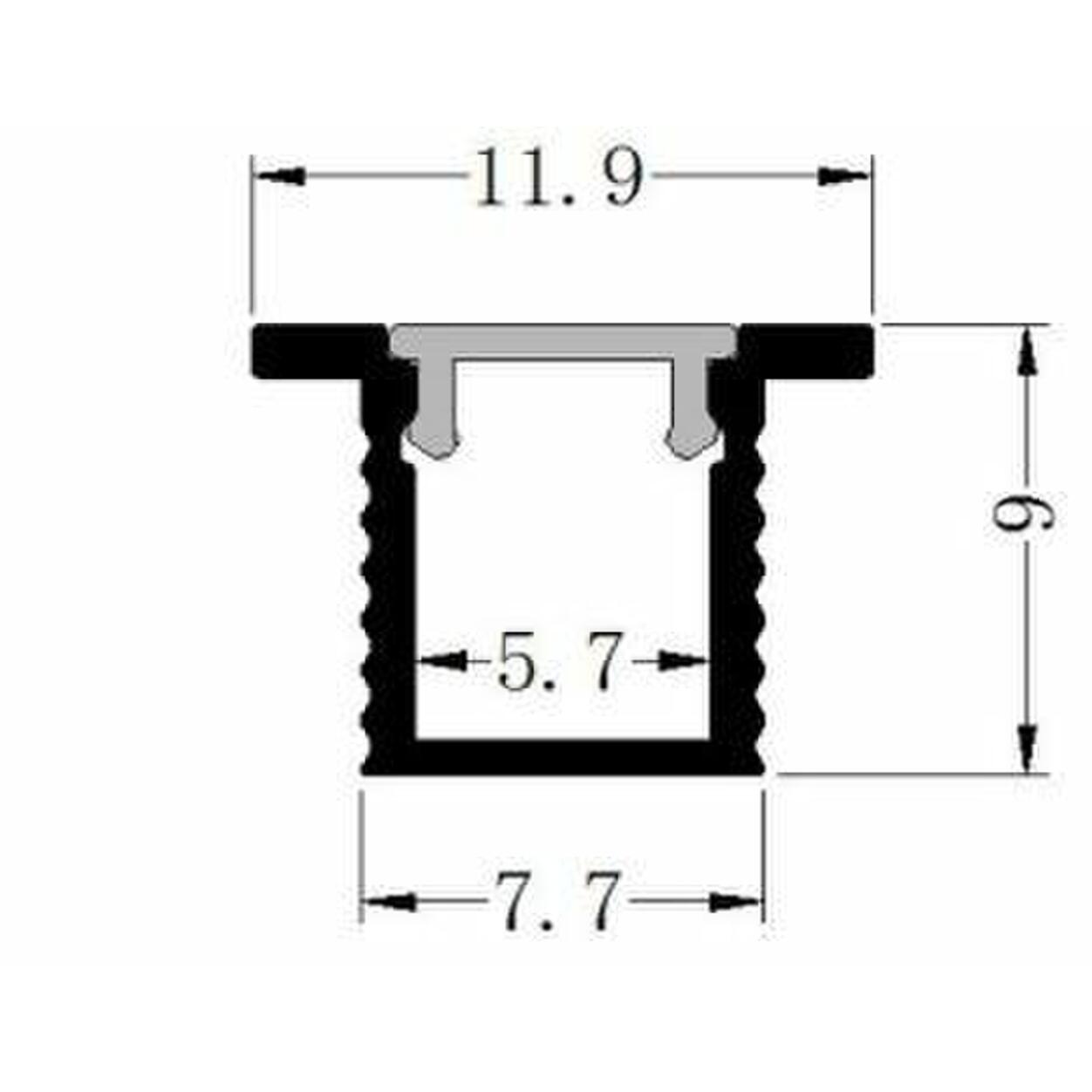 Alu. Profile Recessed SET ALL-0809 2,5m Silver