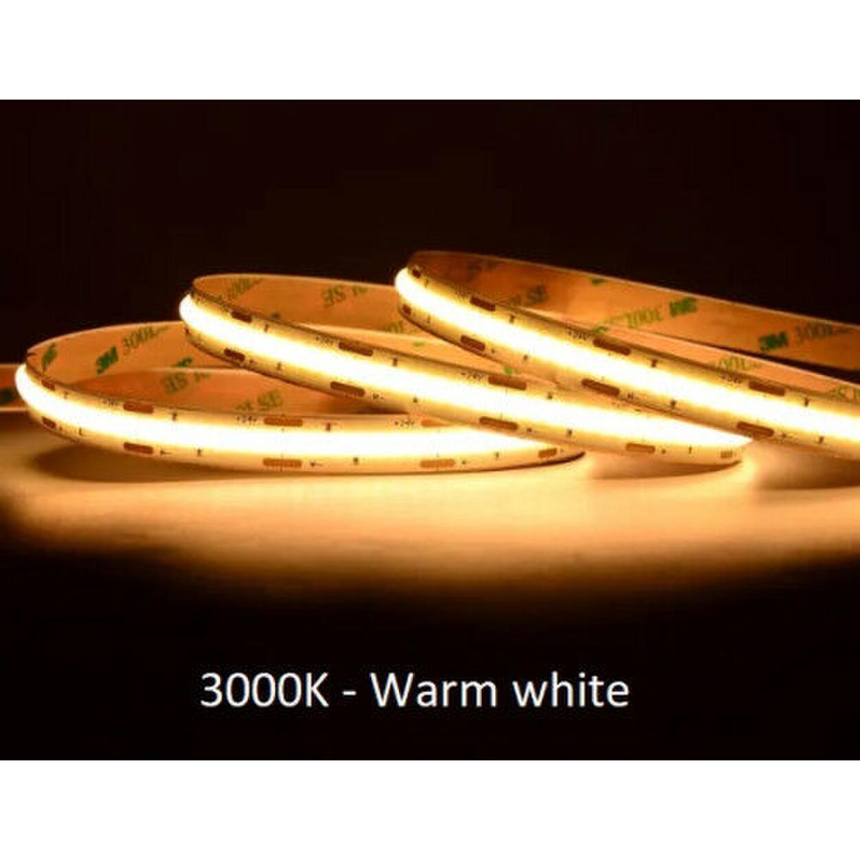 LED Strip COB 8mm 15W 3000K IP20 5m/rol