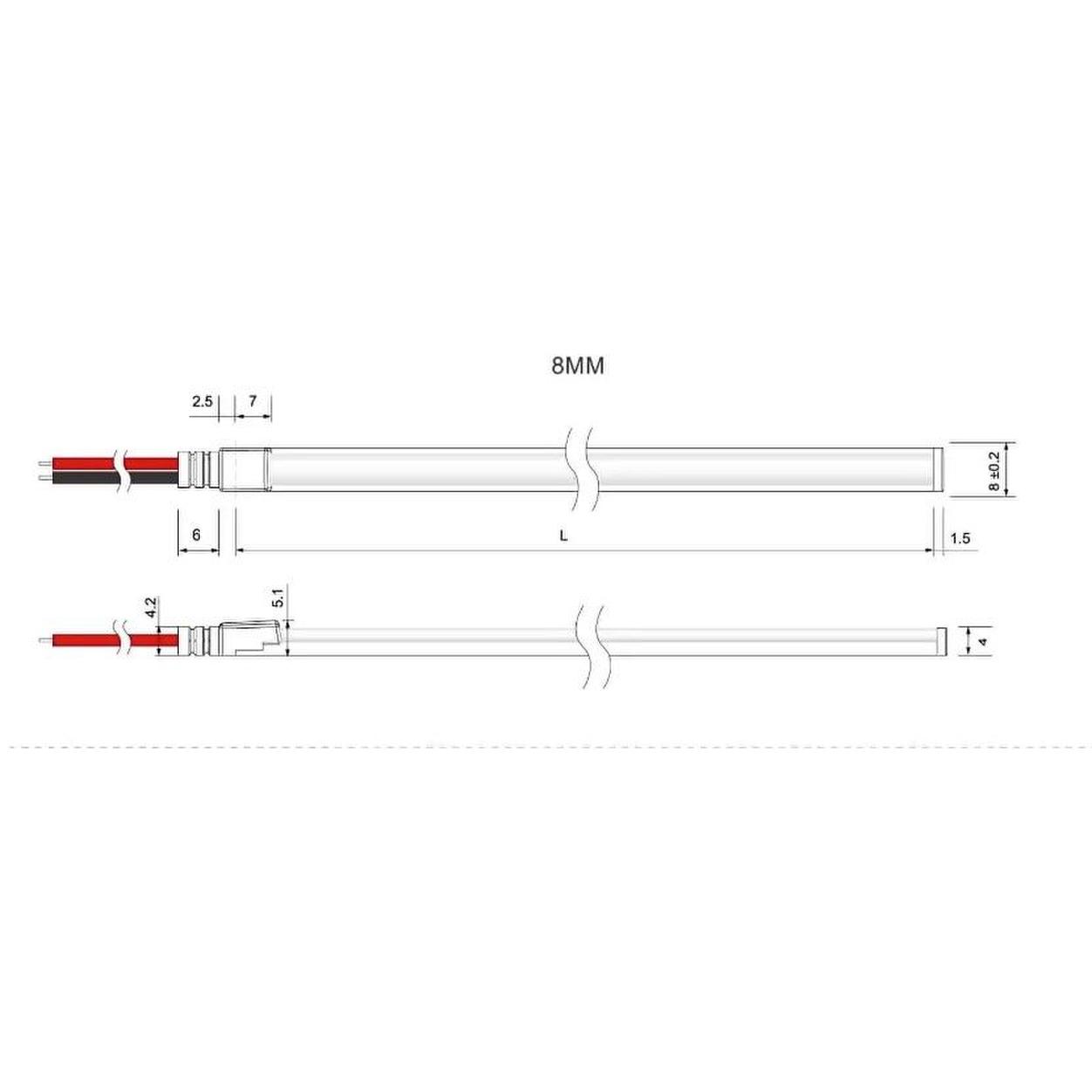 Furniture COB LED Strips 24VDC 10W IP65 3000K 