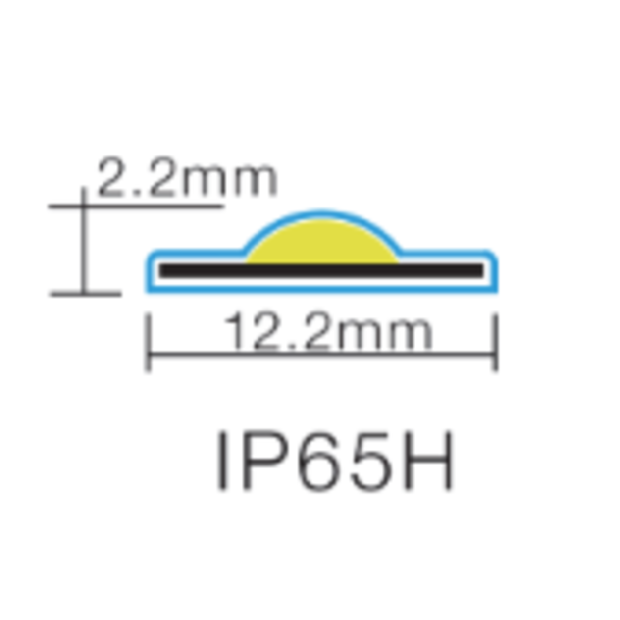 LED Strip COB 12,2mm 24V 16W RGB+W=4000K IP65H 5m/rol