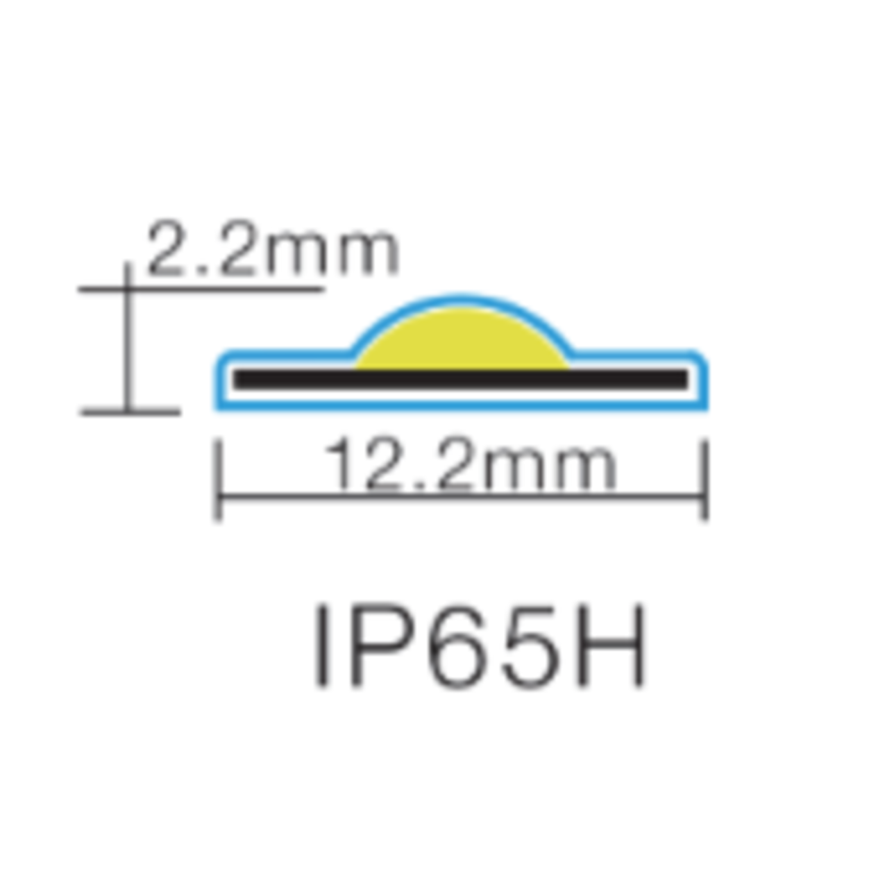 LED Strip COB 12,2mm 24V 16W RGB+W=3000K IP65H 5m/rol