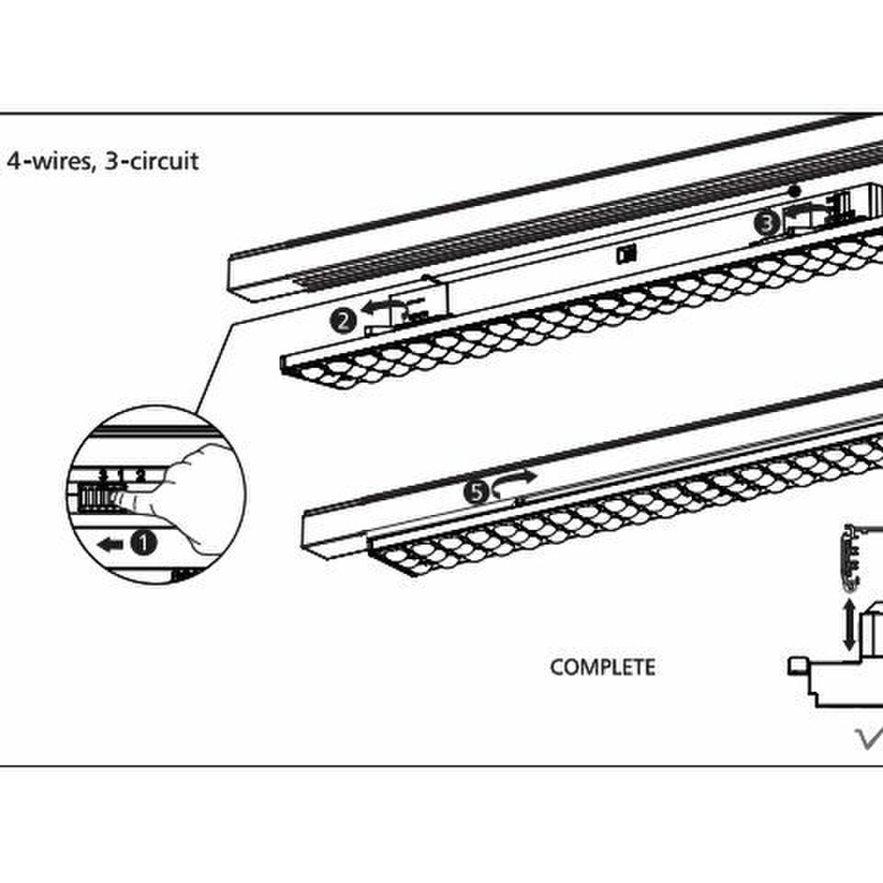 Linear Track LED Light  Lens 90° L= 1200mm 3000K