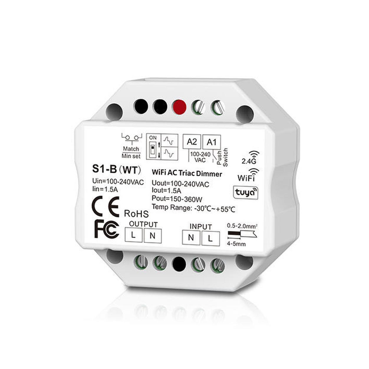 1CH WiFi - RF+Push 220VAC Triac Dimmer 