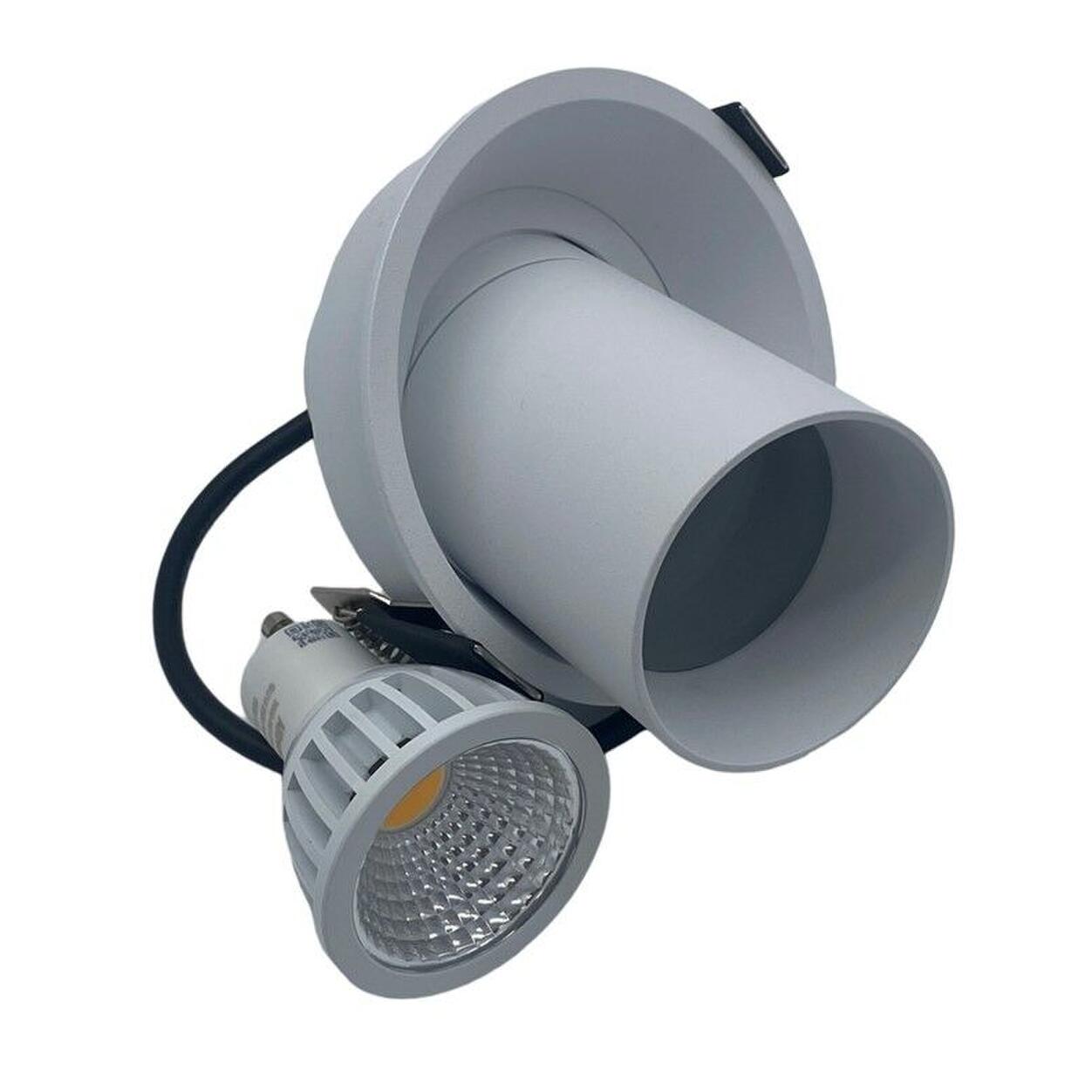 Semi Recessed GU10 Fixtures IP44 Adjustable White housing