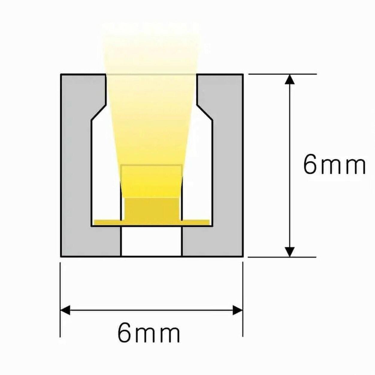 Silicone Neon Flex TOP View 6x6mm 6W 2700K