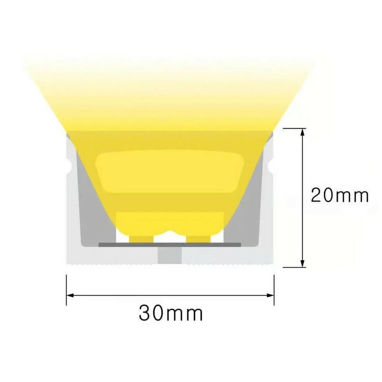 Silicone Neon Flex TOP View 30x20mm 24W/m RGB