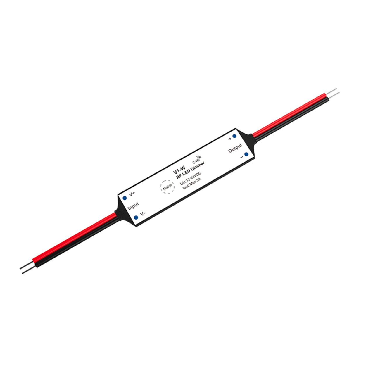 Mini 1CH RF Controller 12-24VDC Single Color LEDs