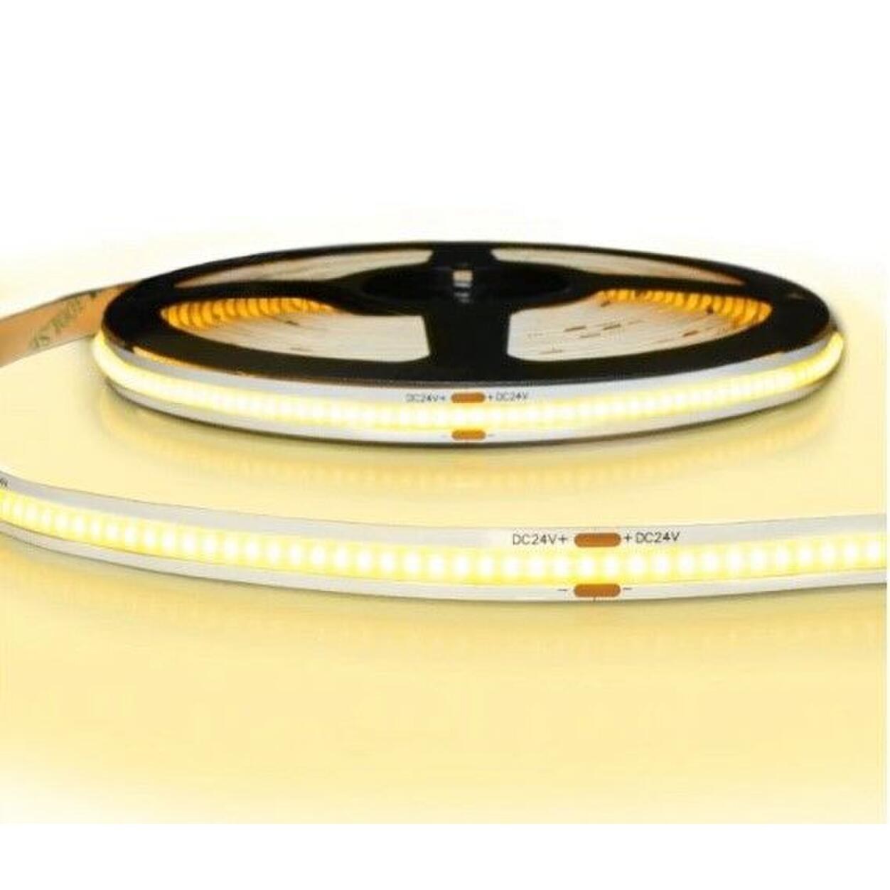 LED Strip COB 8mm 24V 15W Yellow IP65H 5m/rol