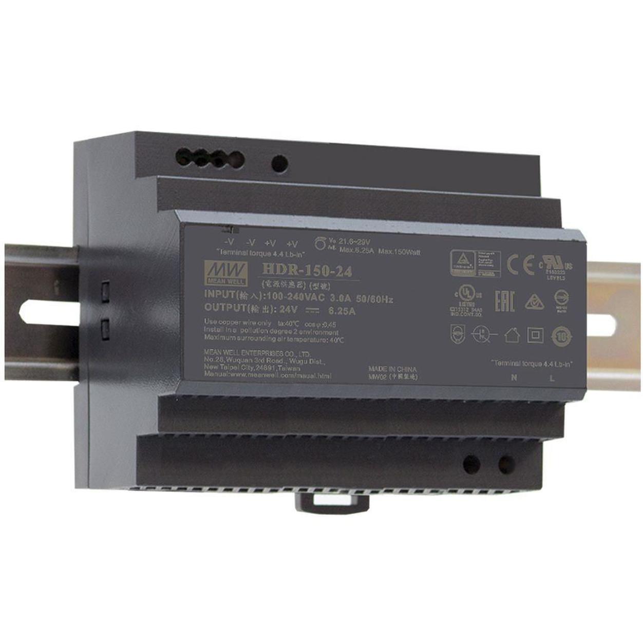 MW DIN-Rail Voeding  150W 24V